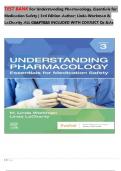TEST BANK For Understanding Pharmacology&comma; Essentials for Medication Safety &vert; 3rd Edition Author&semi; Linda Workman & LaCharity ALL CHAPTERS INCLUDED WITH CORRECT Qs &As