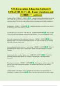 NES Elementary Education Subtest &num;1  UPDATED ACTUAL  Exam Questions and  CORRECT  Answers 