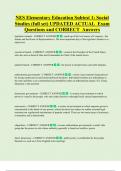 NES Elementary Education Subtest 1&colon; Social  Studies &lpar;full set&rpar; UPDATED ACTUAL  Exam  Questions and CORRECT  Answers