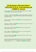 NES Elementary Education Subtest 1  UPDATED ACTUAL  Exam Questions and  CORRECT  Answers 