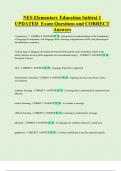 NES Elementary Education Subtest 1  UPDATED  Exam Questions and CORRECT   Answers