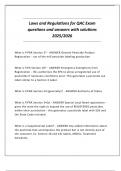 Laws and Regulations for QAC Exam questions and answers with solutions 2025&sol;2026