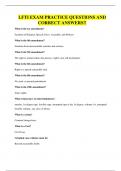 LFTI EXAM PRACTICE QUESTIONS AND CORRECT ANSWERS&excl;