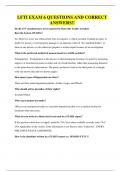 LFTI EXAM 6 QUESTIONS AND CORRECT ANSWERS&excl;&excl;