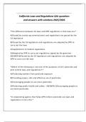 California Laws and Regulations QAL questions and answers with solutions 2025&sol;2026