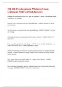 NR 546 Psycho pharm Midterm Exam Questions With Correct Answers&period;