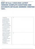 Exam &lpar;elaborations&rpar; MGMT 309  