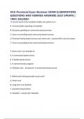HCA Provincial Exam Reviewer EXAM ELABORATIONS QUESTIONS AND VERIFIED ANSWERS 2025 UPDATE &vert; 100&percnt; SOLVED&excl;&excl;