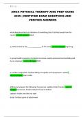 AMCA PHYSICAL THERAPY AIDE PREP GUIDE 2025 &vert; CERTIFIED EXAM QUESTIONS AND VERIFIED ANSWERS