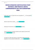 WATER OPERATOR CERTIFICATION STUDY MATERIAL &lpar;NEW MEXICO&rpar; &lpar;BASIC&rpar; COMPREHENSIVE Q&A FOR GUARANTEED PASS