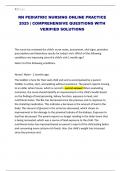 RN PEDIATRIC NURSING ONLINE PRACTICE 2025 &vert; COMPREHENSIVE QUESTIONS WITH VERIFIED SOLUTIONS