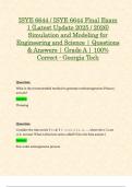 ISYE 6644 &sol; ISYE 6644 Final Exam 1 &lpar;Latest Update 2025 &sol; 2026&rpar; Simulation and Modeling for Engineering and Science &vert; Questions & Answers &vert; Grade A &vert; 100&percnt; Correct - Georgia Tech