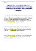 SEJPME MOD 2- NATIONAL MILITARY COMMAND STRUCTURE PRE TEST EXAM 2025 &vert; NEW ACTUAL QUESTIONS WITH CERTIFIED ANSWERS