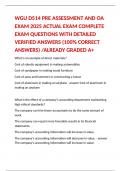 WGU D514 PRE ASSESSMENT AND OA EXAM 2025 ACTUAL EXAM COMPLETE EXAM QUESTIONS  & ANSWERS
