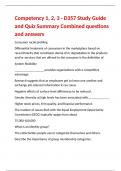 Competency 1&comma; 2&comma; 3 - D357 Study Guide and Quiz Summary Combined questions and answers