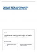 NURS 663 TEST 2 QUESTIONS WITH ACCURATE  ANSWERS GRADED A&plus;