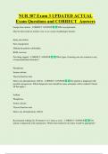 NUR 307 Exam 3 UPDATED ACTUAL   Exam Questions and CORRECT  Answers 