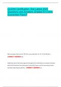 CLEAN Certification Test Latest 2025  Questions and Answers Graded A&plus;&vert;100&percnt;  Guarantee Pass&excl;&excl;&excl; 