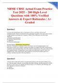 NBME CBSE Actual Exam Practice Test 2025 &ndash; 200 High-Level Questions with 100&percnt; Verified Answers & Expert Rationales &vert; A&plus; Graded