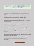 COMM FINAL EXAM 2025 QUESTIONS AND ANSWERS