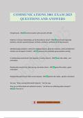 COMMUNICATIONS 3001 EXAM 2025 QUESTIONS AND ANSWERS