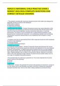 NUR2513 MATERNAL CHILD PRACTICE EXAM 2 NEWEST 2025&sol;2026 COMPLETE QUESTIONS AND CORRECT DETAILED ANSWERS