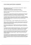 CCLE EXAM QUESTIONS & ANSWERS