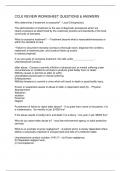 CCLE REVIEW WORKSHEET QUESTIONS & ANSWERS