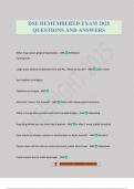 DSE REMEMBERED EXAM 2025 QUESTIONS AND ANSWERS