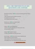 ENGL 3001 MIDTERM EXAM 2025 QUESTIONS AND ANSWERS