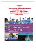 TEST BANK  FOR  Leddy & Pepper&rsquo;s Professional Nursing  10th Edition&comma; by Lucy Chapters 1 &ndash; 22 Fully Covered&vert;  Questions with Verified Answers  Latest Edition 