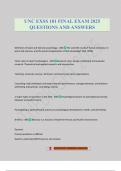 UNC EXSS 181 FINAL EXAM 2025 QUESTIONS AND ANSWERS