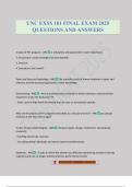 UNC EXSS 181 FINAL EXAM 2025 QUESTIONS AND ANSWERS