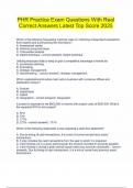 PHR Practice Exam Questions With Real Correct Answers Latest Top Score 2025