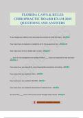 FLORIDA LAWS & RULES CHIROPRACTIC BOARD EXAM 2025 QUESTIONS AND ANSWERS
