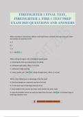 FIREFIGHTER 1 FINAL TEST&comma; FIREFIGHTER 1&comma; FIRE 1 TEST PREP EXAM 2025 QUESTIONS AND ANSWERS