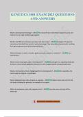 GENETICS 3001 EXAM 2025 QUESTIONS AND ANSWERS
