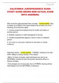 CALIFORNIA JURISPRUDENCE EXAM&colon;  STUDY GUIDE BRAND NEW ACTUAL EXAM  WITH ANSWERS&period;