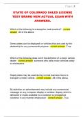 STATE OF COLORADO SALES LICENSE  TEST BRAND NEW ACTUAL EXAM WITH  ANSWERS&period;