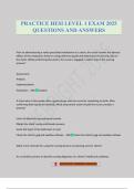 PRACTICE HESI LEVEL 1 EXAM 2025 QUESTIONS AND ANSWERS