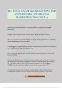 IBC FINAL EXAM 2025 QUESTIONS AND ANSWERS REVIEW-DIGITAL MARKETING PRACTICE A