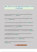 IBC FINAL EXAM 2025 QUESTIONS AND ANSWERS