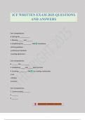 ICF WRITTEN EXAM 2025 QUESTIONS AND ANSWERS