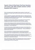Superior School of Real Estate Final Exam Questions and answers with 100&percnt; Complete solutions verified &updated 2025 Graded A&plus;