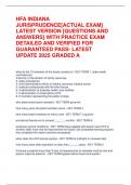 Indiana HFA &lbrack;ACTUAL EXAM&rsqb; LATEST VERSION &lbrack;QUESTIONS  AND ANSWERS&rsqb; WITH PRACTICE EXAM DETAILED AND  VERIFIED FOR GUARANTEED PASS- LATEST UPDATE 2025  GRADED A 
