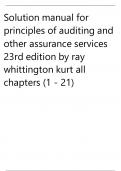 Solution manual for principles of auditing and other assurance services 23rd edition by ray whittington kurt all chapters &lpar;1 - 21&rpar;