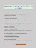 MAN 3600 EXAM 3 2025 QUESTIONS AND ANSWERS