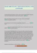 MAR 3600 EXAM 1 2025 QUESTIONS AND ANSWERS
