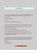 MDC IV EXAM 1 2025 QUESTIONS AND ANSWERS