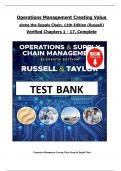 TEST BANK for Operations Management Creating Value Along the Supply Chain&comma; 11th Edition by Russell and Taylor Verified Chapters 1-17&comma; Complete